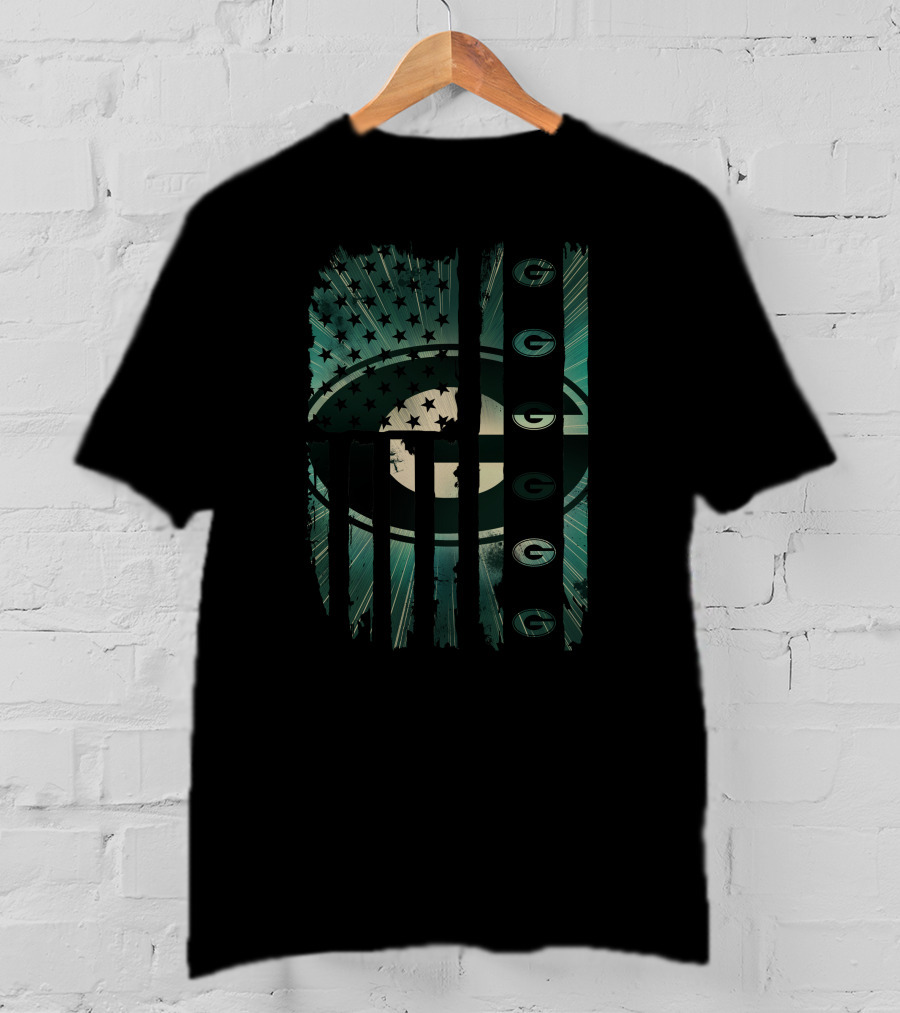 Green Bay Packers American Flag G Logo Stars Stripes T-Shirt
