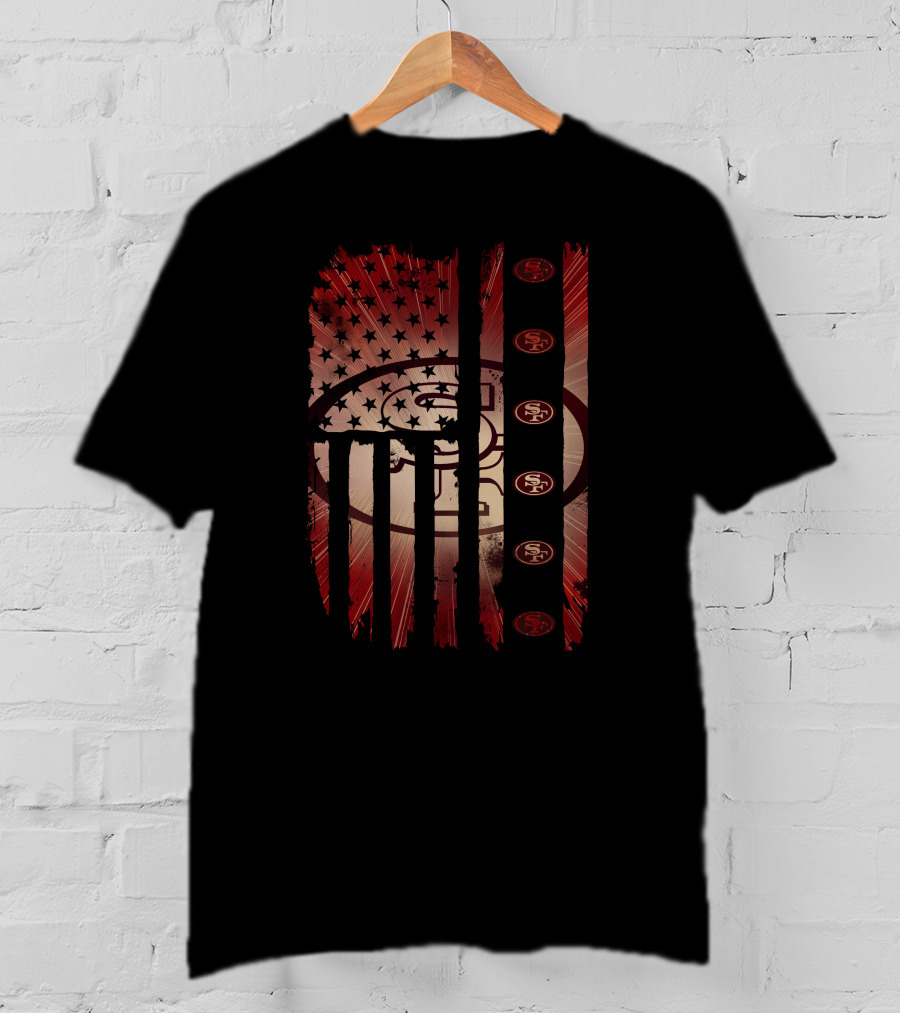 San Francisco 49ers American Flag Fan Gear T-Shirt