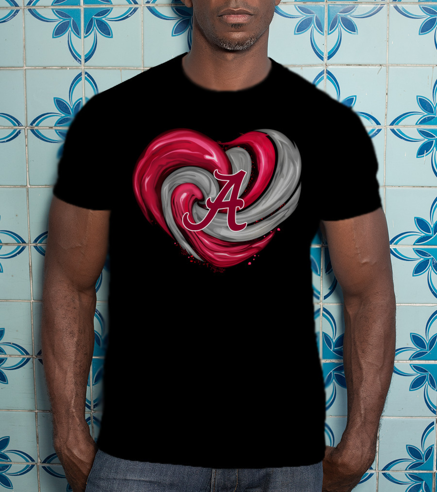 Alabama Crimson Tide Heart Swirl A T-Shirt