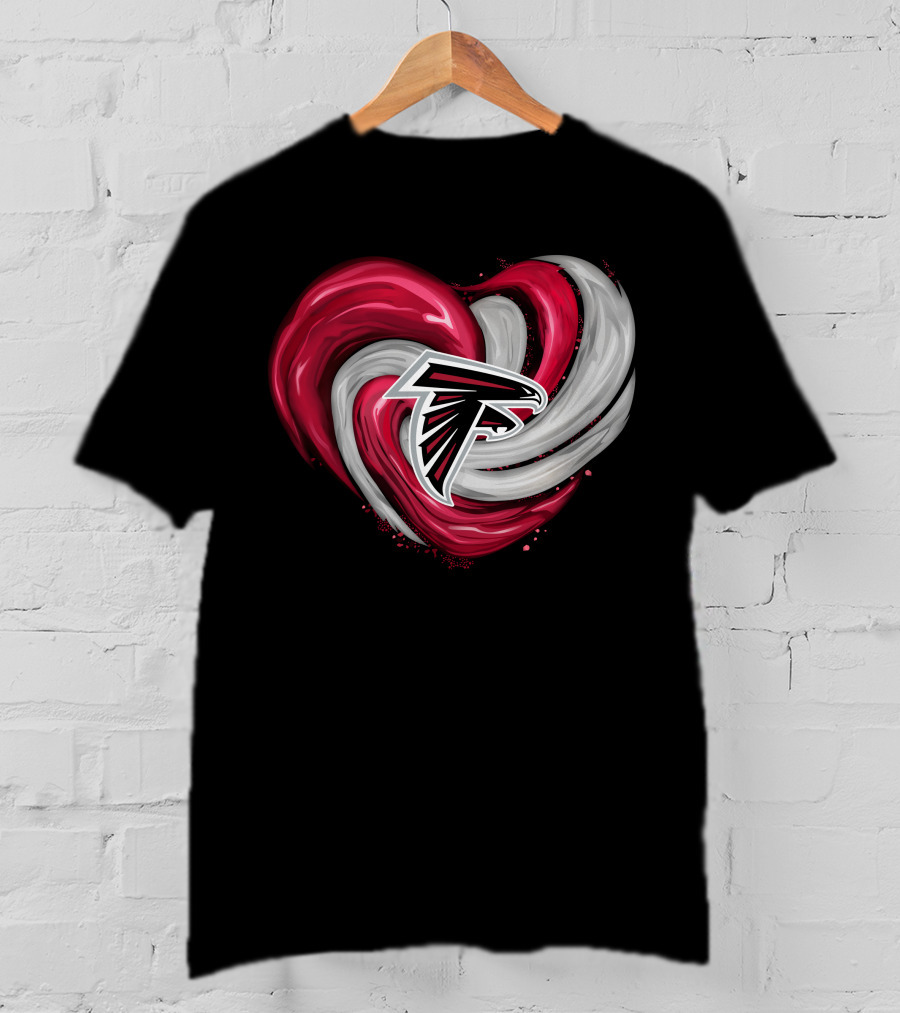 Atlanta Falcons Heart Swirl Emblem T-Shirt