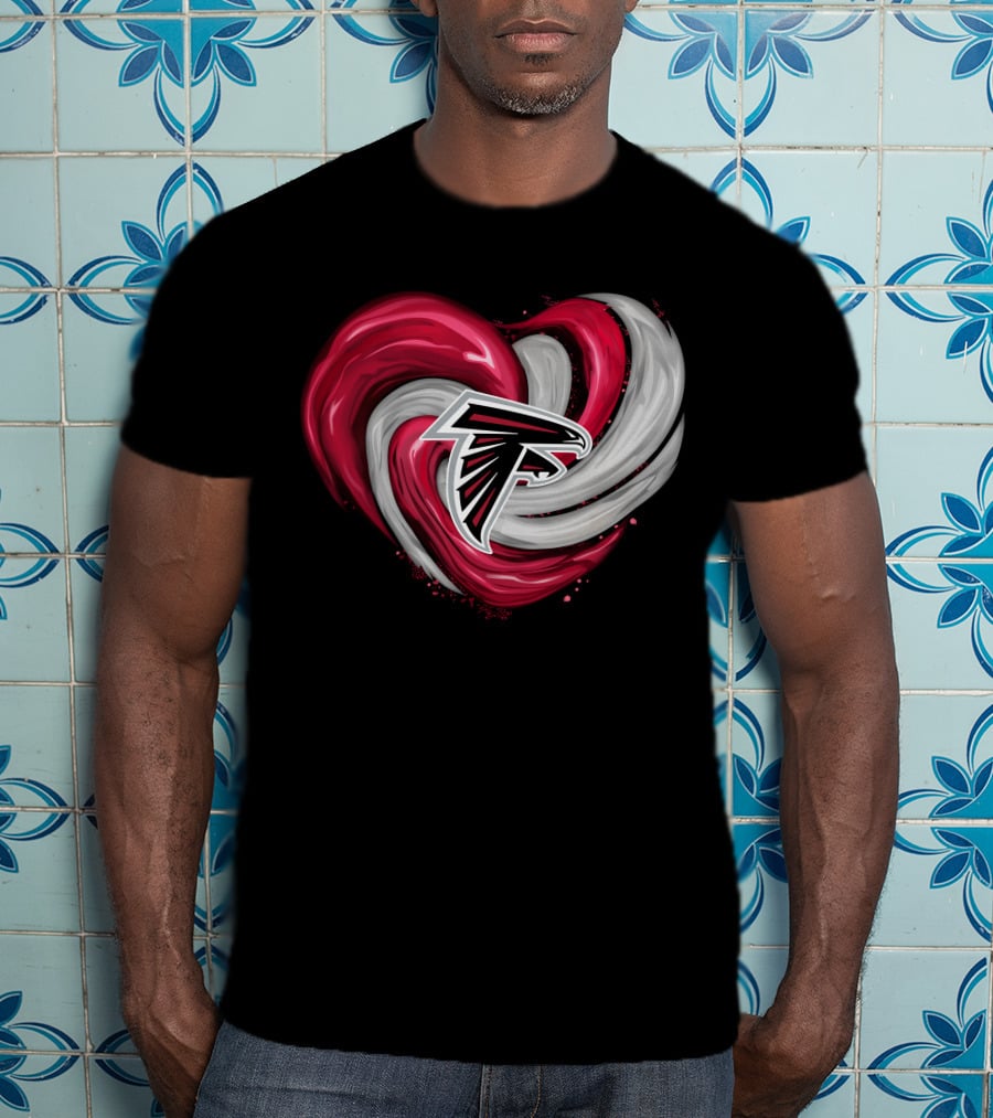 Atlanta Falcons Heart Swirl Emblem T-Shirt