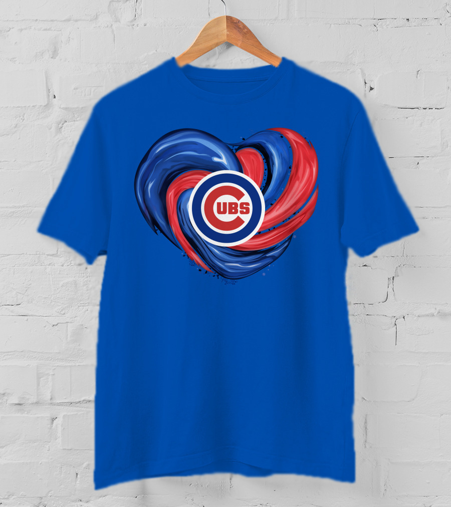Cubs Heart Swirl Chicago Tornado T-Shirt