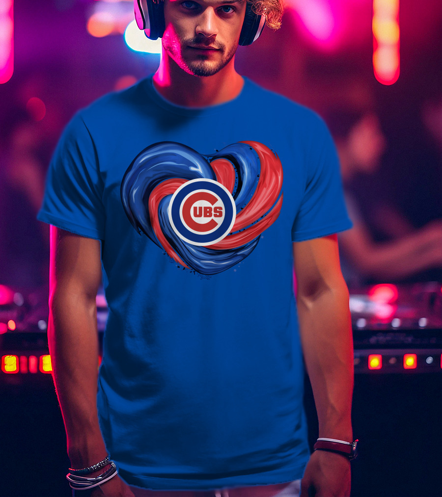 Cubs Heart Swirl Chicago Tornado T-Shirt