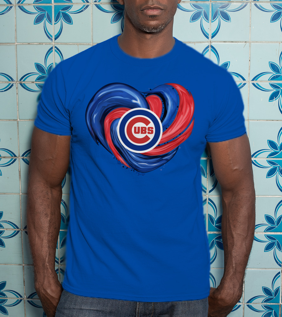 Cubs Heart Swirl Chicago Tornado T-Shirt