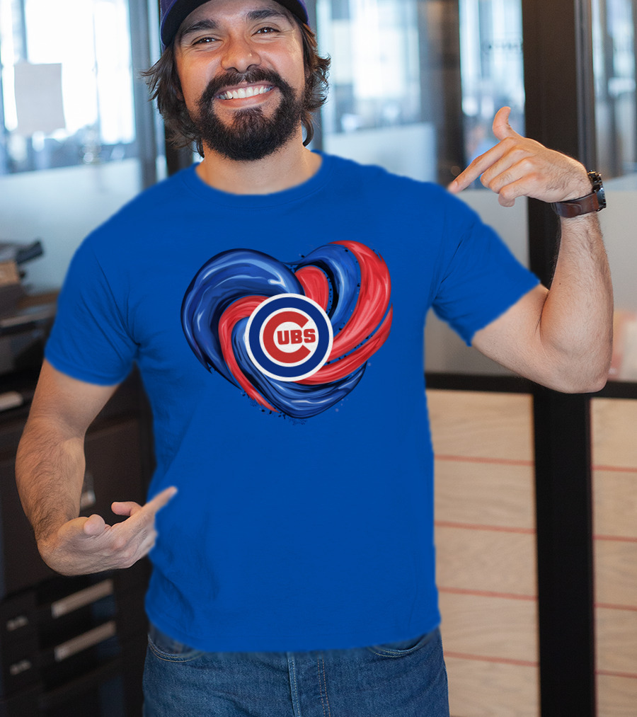 Cubs Heart Swirl Chicago Tornado T-Shirt