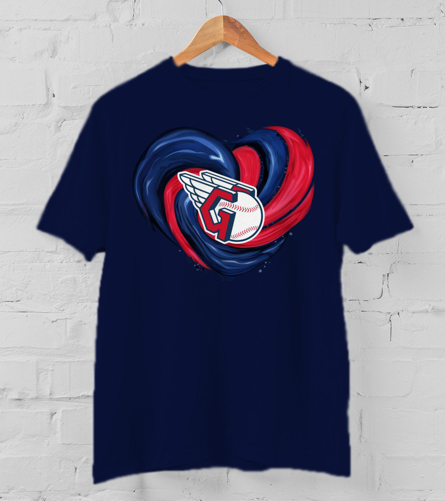 Cleveland Guardians Heart Tornado Baseball T-Shirt