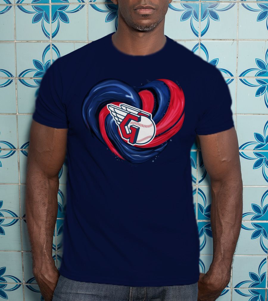 Cleveland Guardians Heart Tornado Baseball T-Shirt