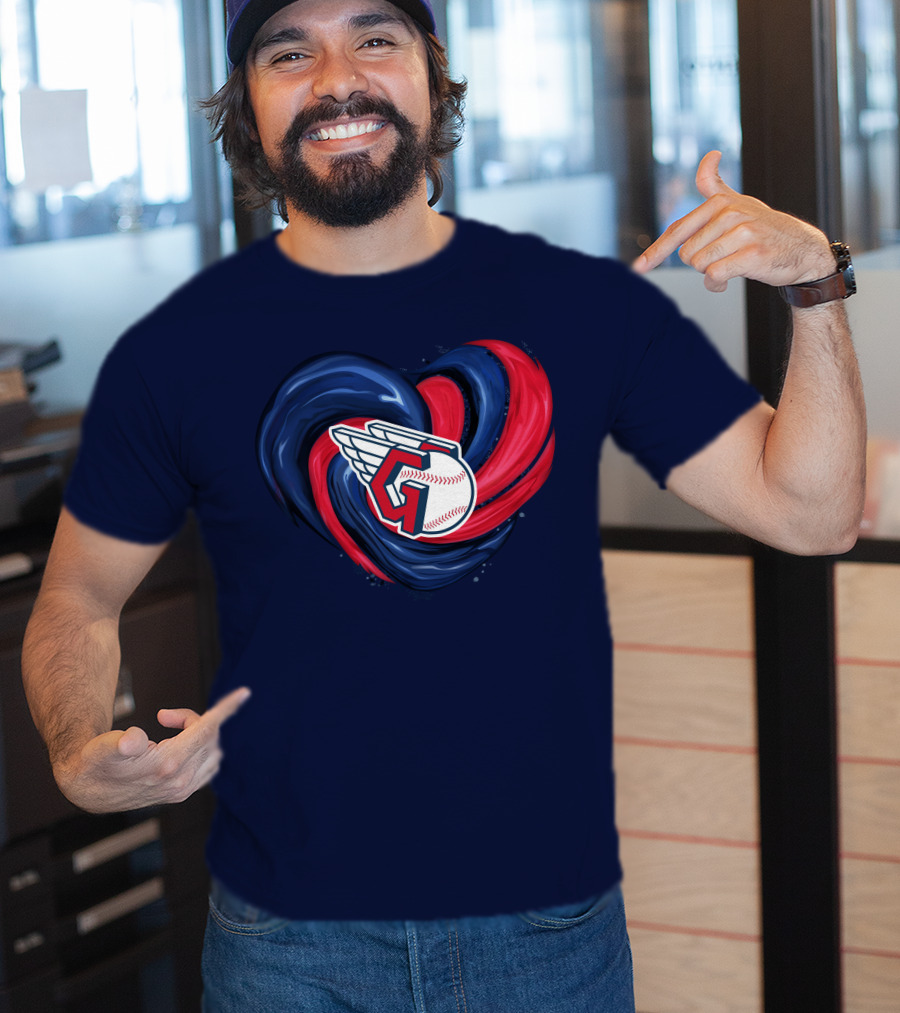 Cleveland Guardians Heart Tornado Baseball T-Shirt