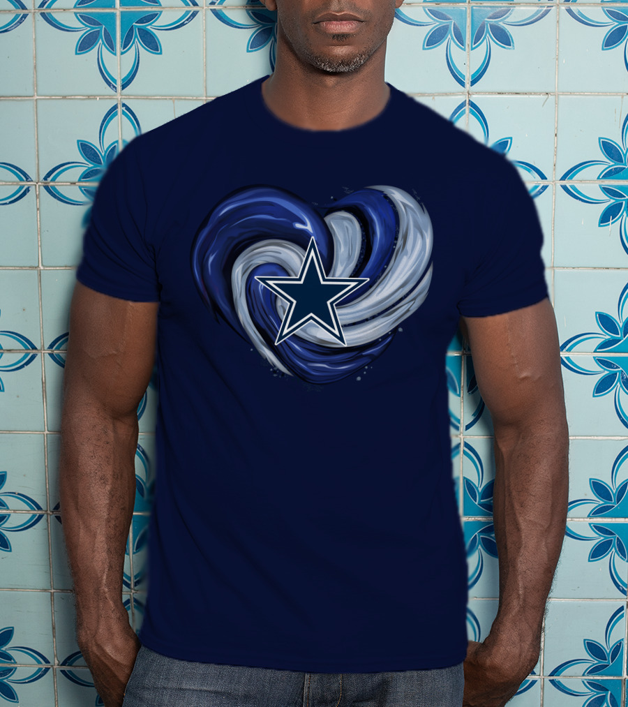 Dallas Cowboys Heart Swirl With Star T-Shirt