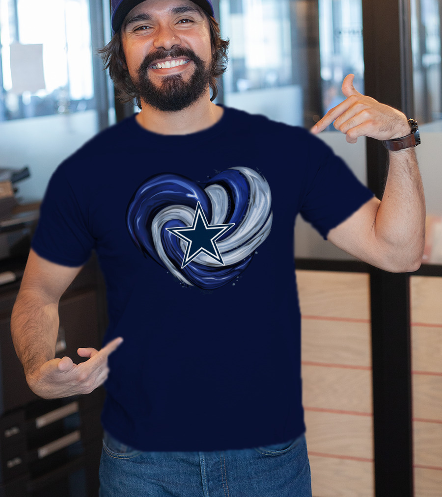 Dallas Cowboys Heart Swirl With Star T-Shirt