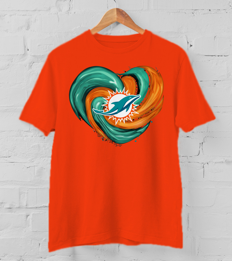 Miami Dolphins Heart Tornado Fan T-Shirt