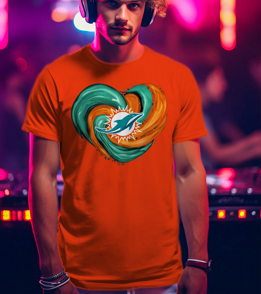 Miami Dolphins Heart Tornado Fan T-Shirt