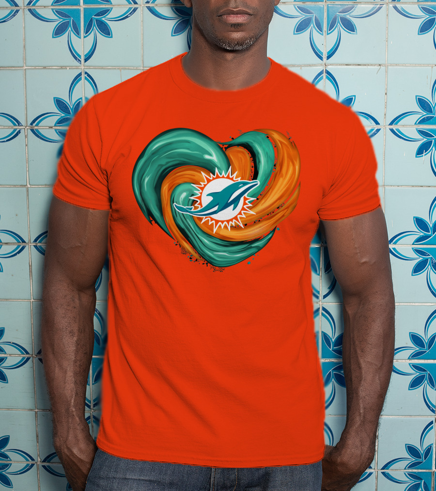 Miami Dolphins Heart Tornado Fan T-Shirt