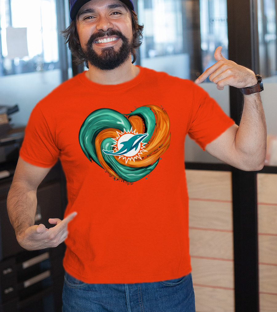Miami Dolphins Heart Tornado Fan T-Shirt