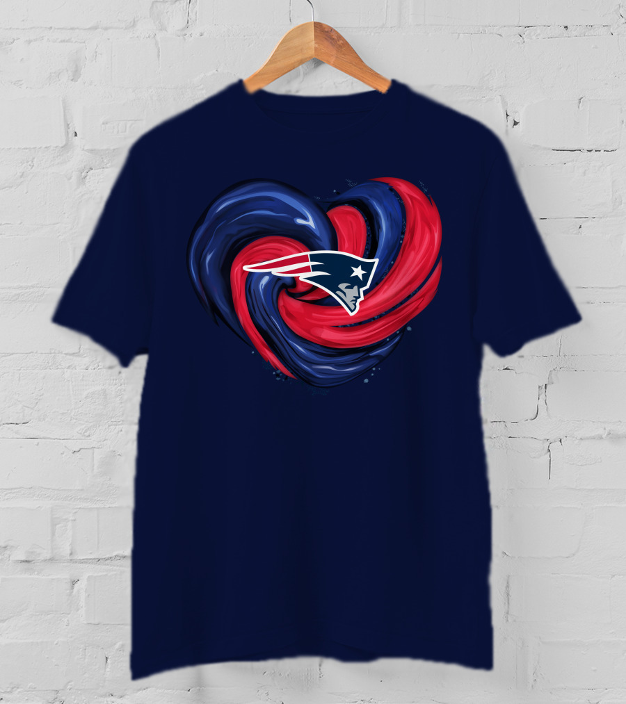 New England Patriots Heart Swirl T-Shirt