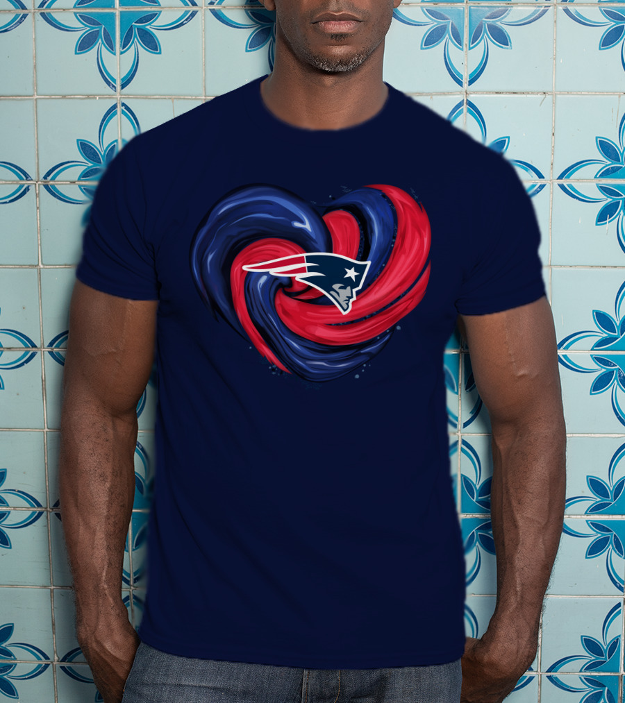 New England Patriots Heart Swirl T-Shirt