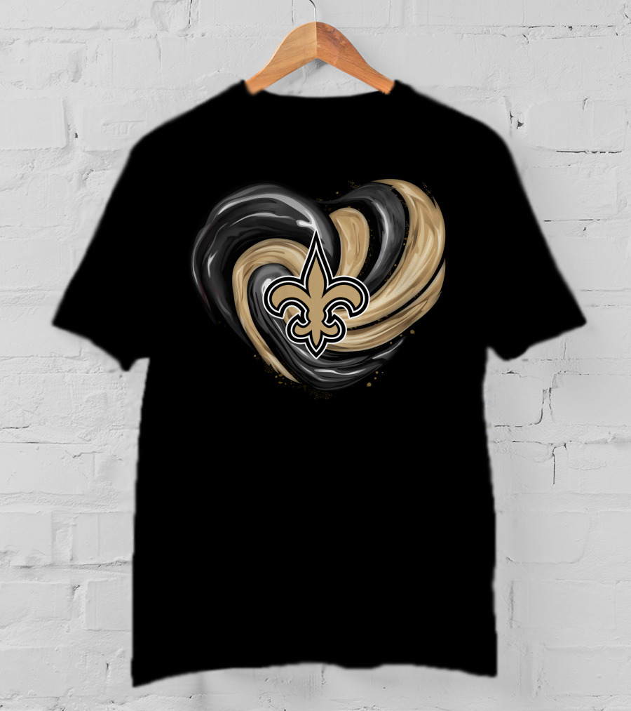 New Orleans Saints Fleur-de-Lis Tornado Heart T-Shirt