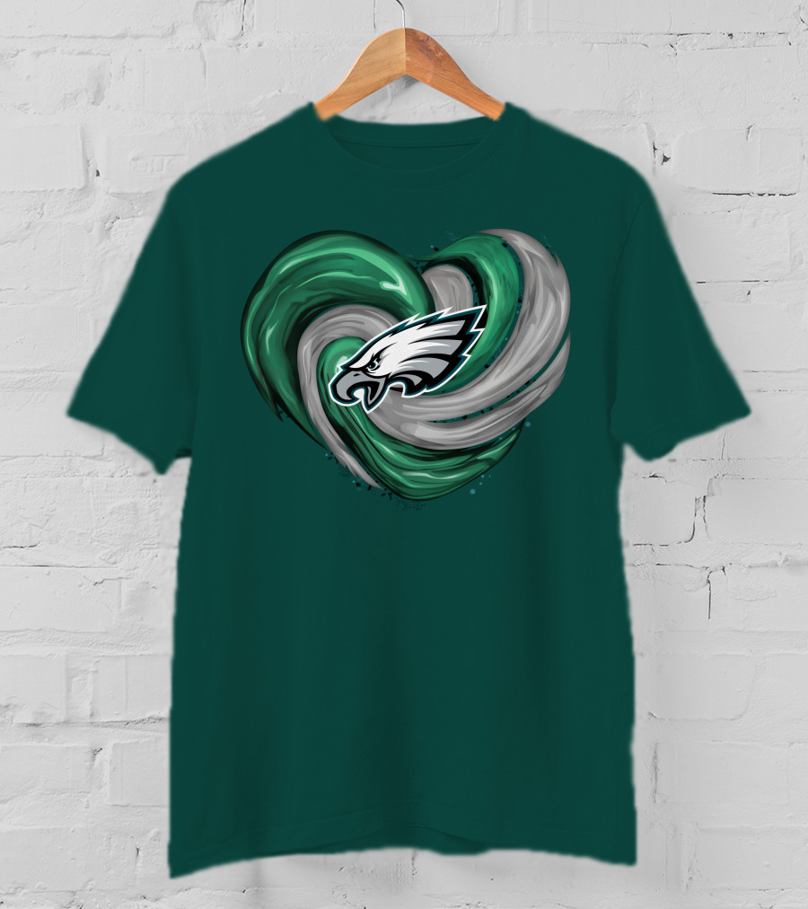Philadelphia Eagles Heart Swirl T-Shirt
