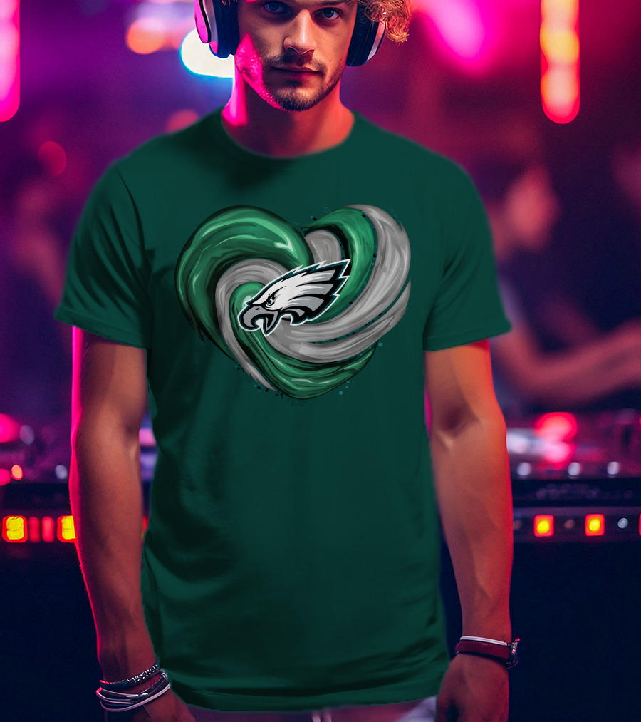 Philadelphia Eagles Heart Swirl T-Shirt