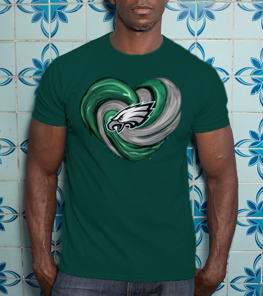 Philadelphia Eagles Heart Swirl T-Shirt