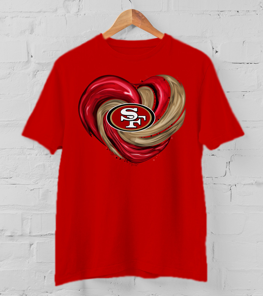 San Francisco 49ers Heart SF Logo Tornado T-Shirt