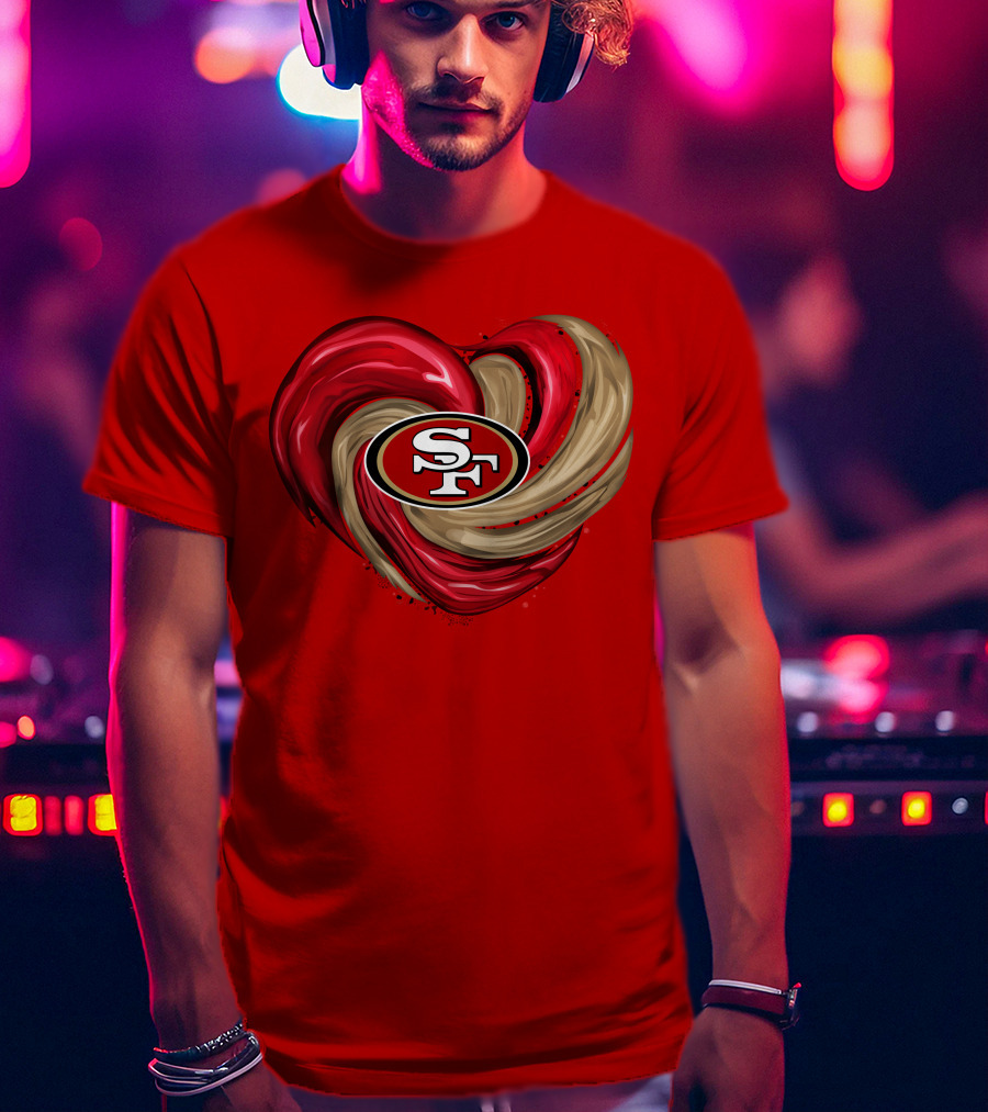 San Francisco 49ers Heart SF Logo Tornado T-Shirt