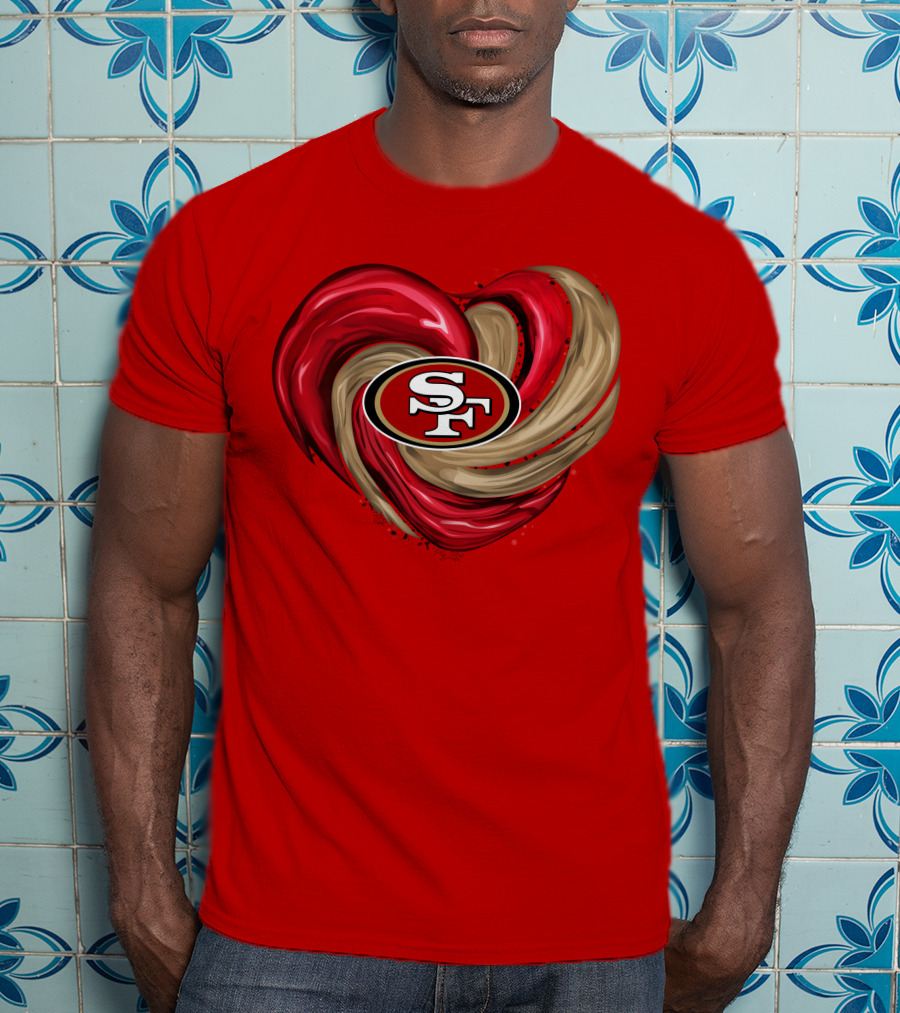 San Francisco 49ers Heart SF Logo Tornado T-Shirt