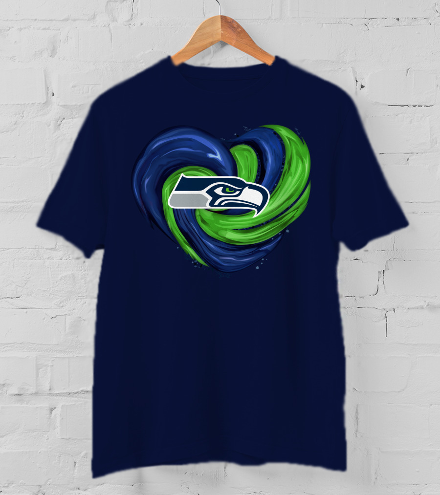 Seattle Seahawks Heart Logo Tornado T-Shirt