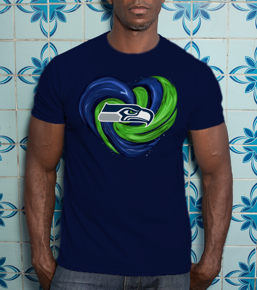 Seattle Seahawks Heart Logo Tornado T-Shirt