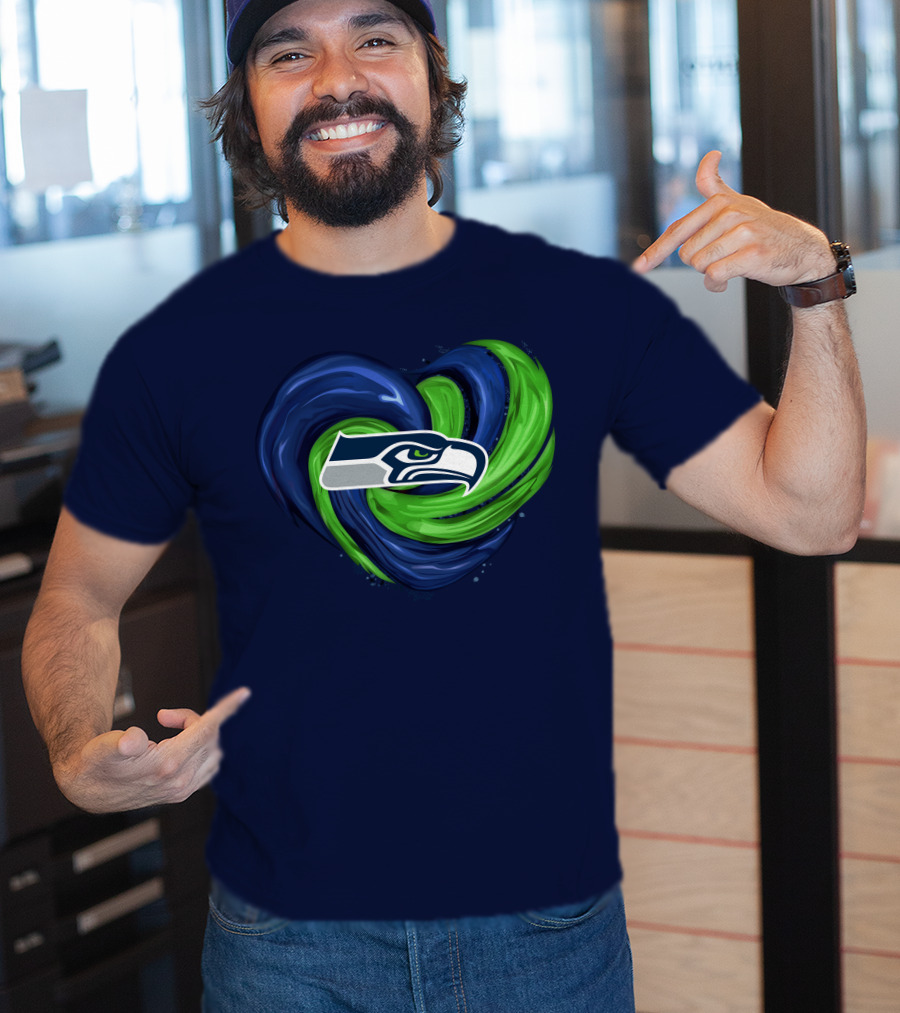 Seattle Seahawks Heart Logo Tornado T-Shirt
