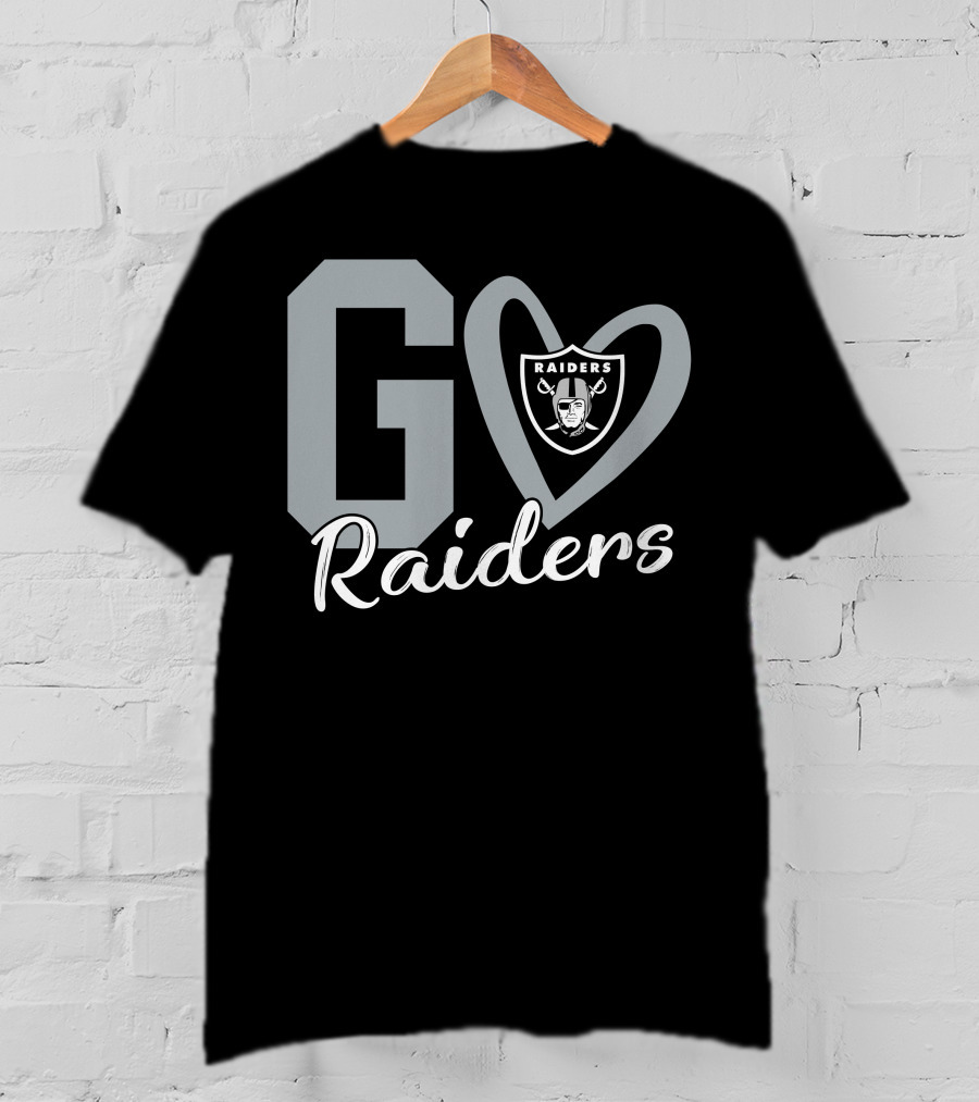Go Raiders Heart Logo Las Vegas Raiders T-Shirt