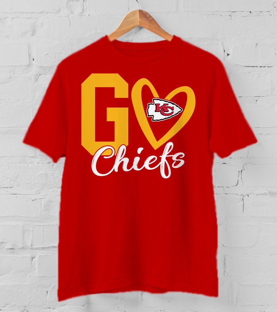 Go Chiefs KC Heart T-Shirt