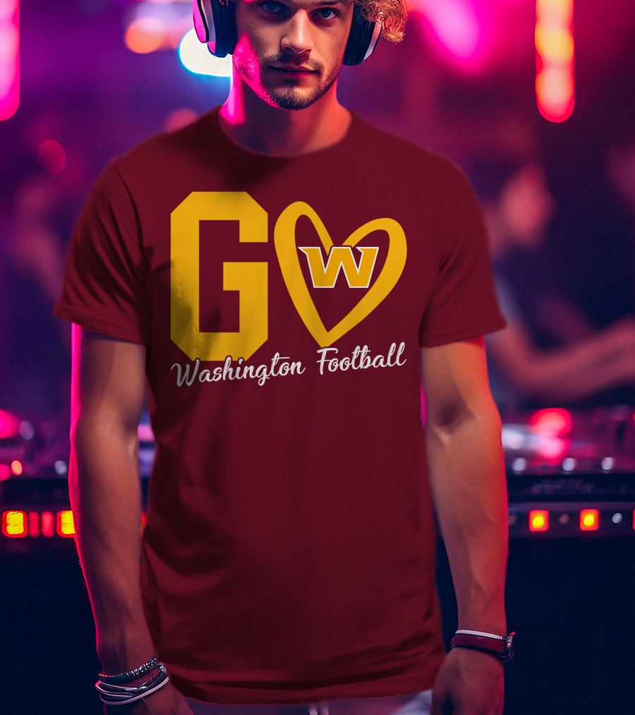 Go W Washington Football Team Heart T-Shirt