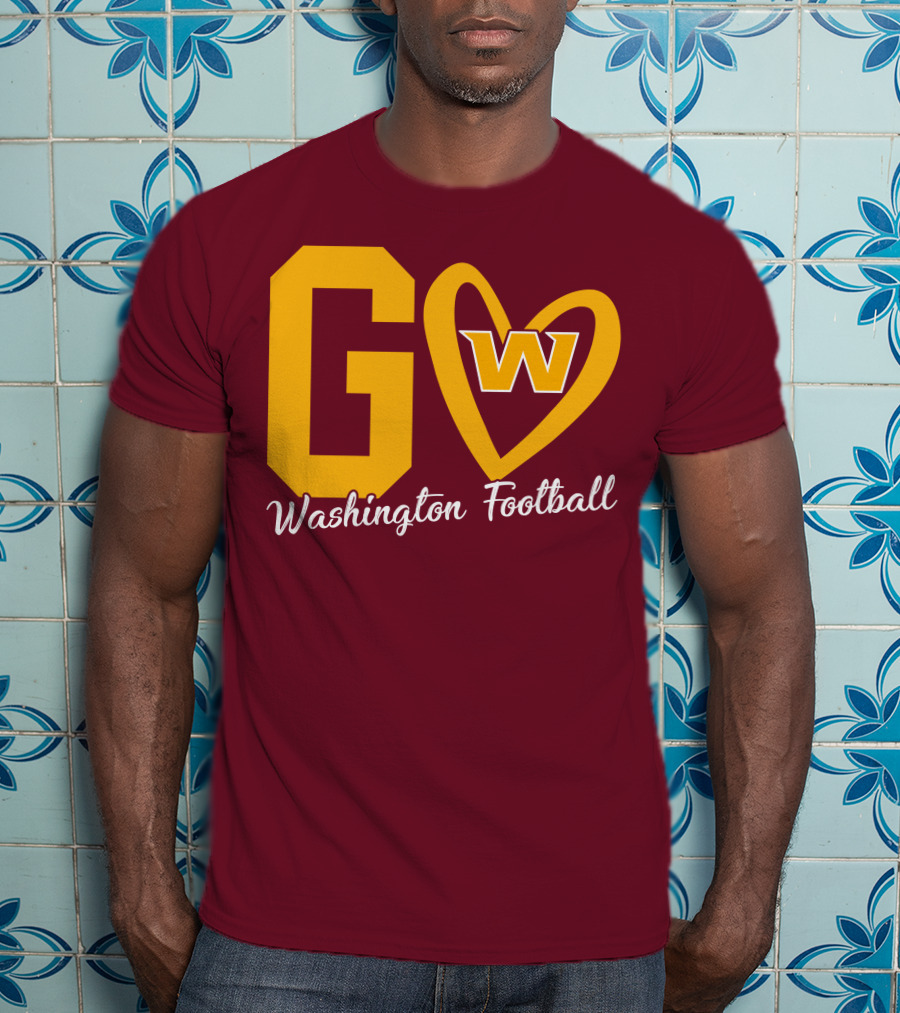 Go W Washington Football Team Heart T-Shirt