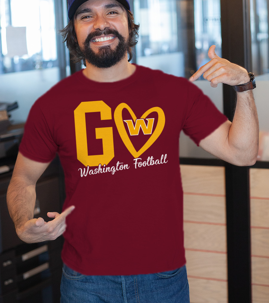 Go W Washington Football Team Heart T-Shirt