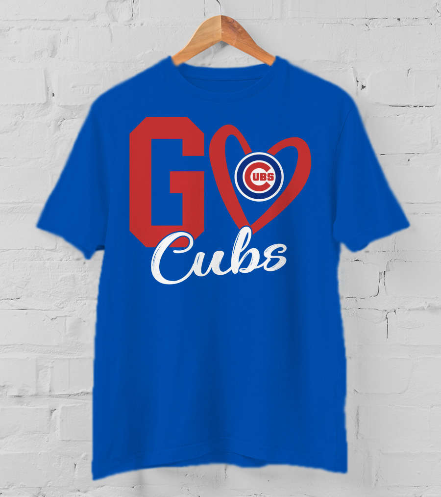 Go Cubs Love Heart With Chicago Cubs T-Shirt