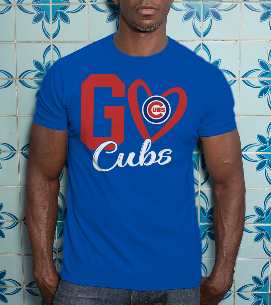 Go Cubs Love Heart With Chicago Cubs T-Shirt