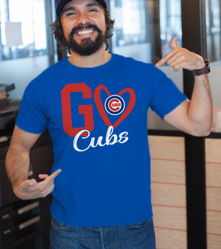 Go Cubs Love Heart With Chicago Cubs T-Shirt