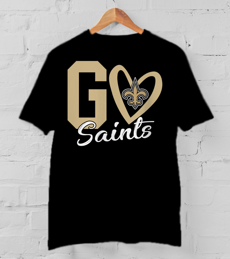 Go Saints Fleur-de-Lis Heart T-Shirt