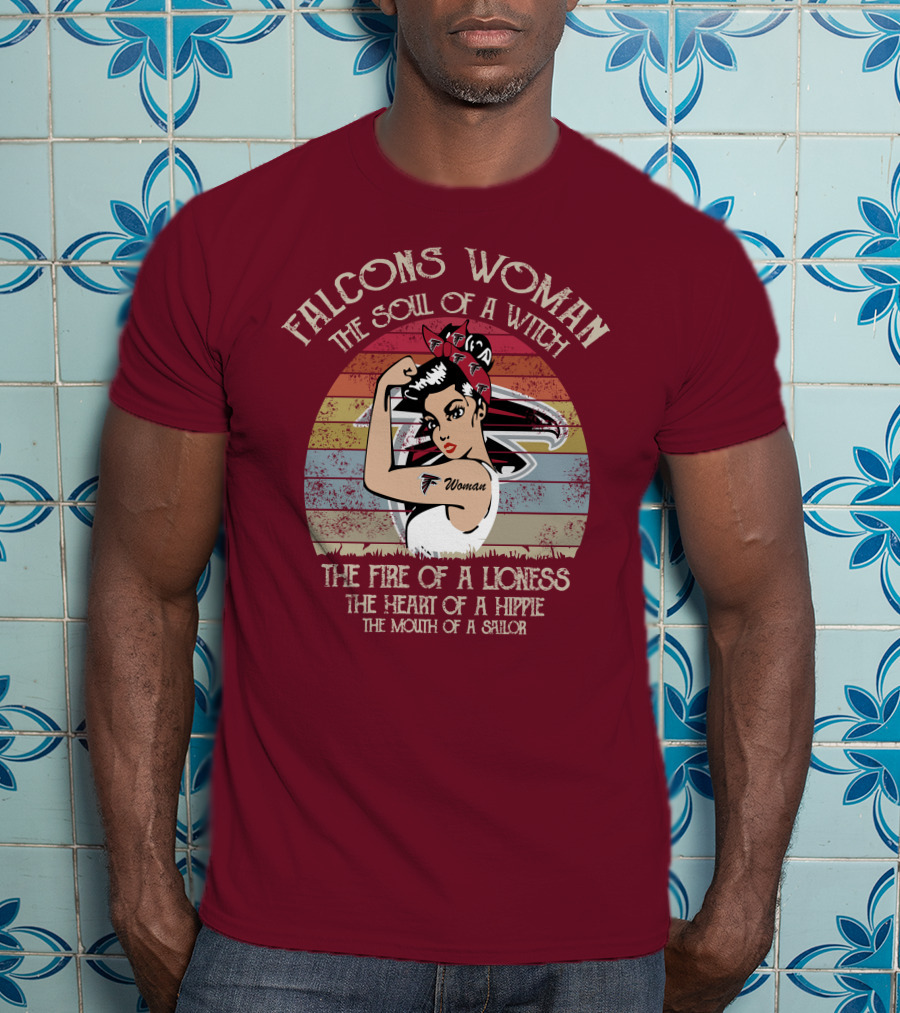 Falcons Woman The Soul Of A Witch The Fire Of A Lioness The Heart Of A Hippie The Mouth Of A Sailor T-Shirt