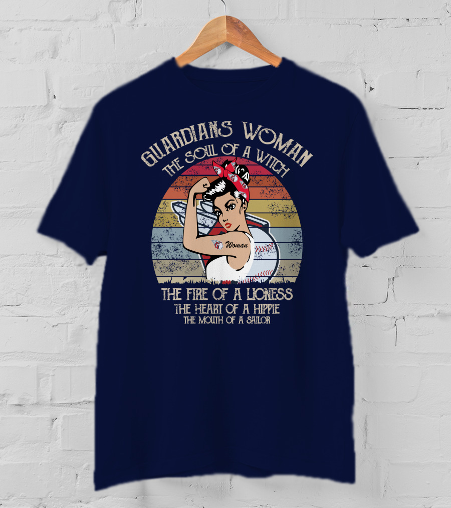 Guardians Woman The Soul Of A Witch The Fire Of A Lioness The Heart Of A Hippie The Mouth Of A Sailor T-Shirt