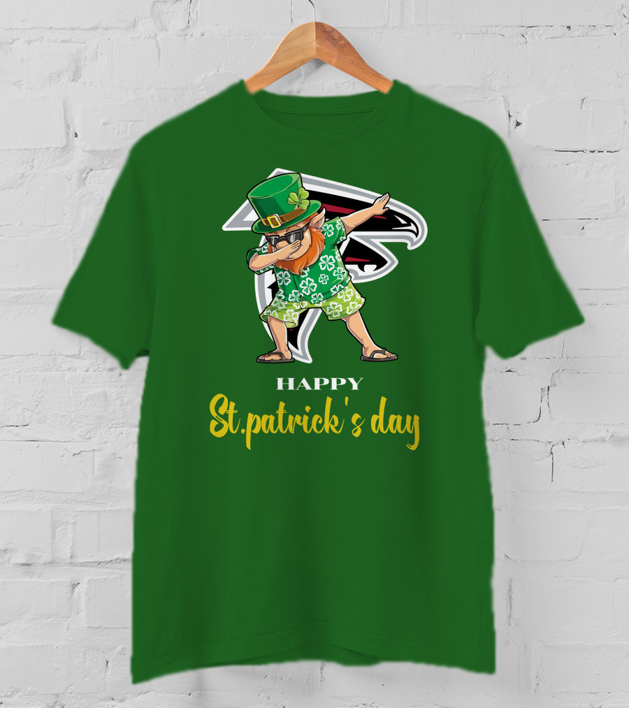 Atlanta Falcons Happy St Patrick's Day Dabbing Leprechaun T-Shirt