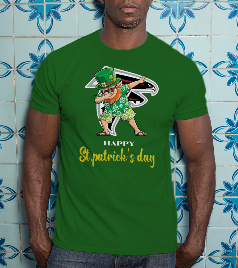 Atlanta Falcons Happy St Patrick's Day Dabbing Leprechaun T-Shirt