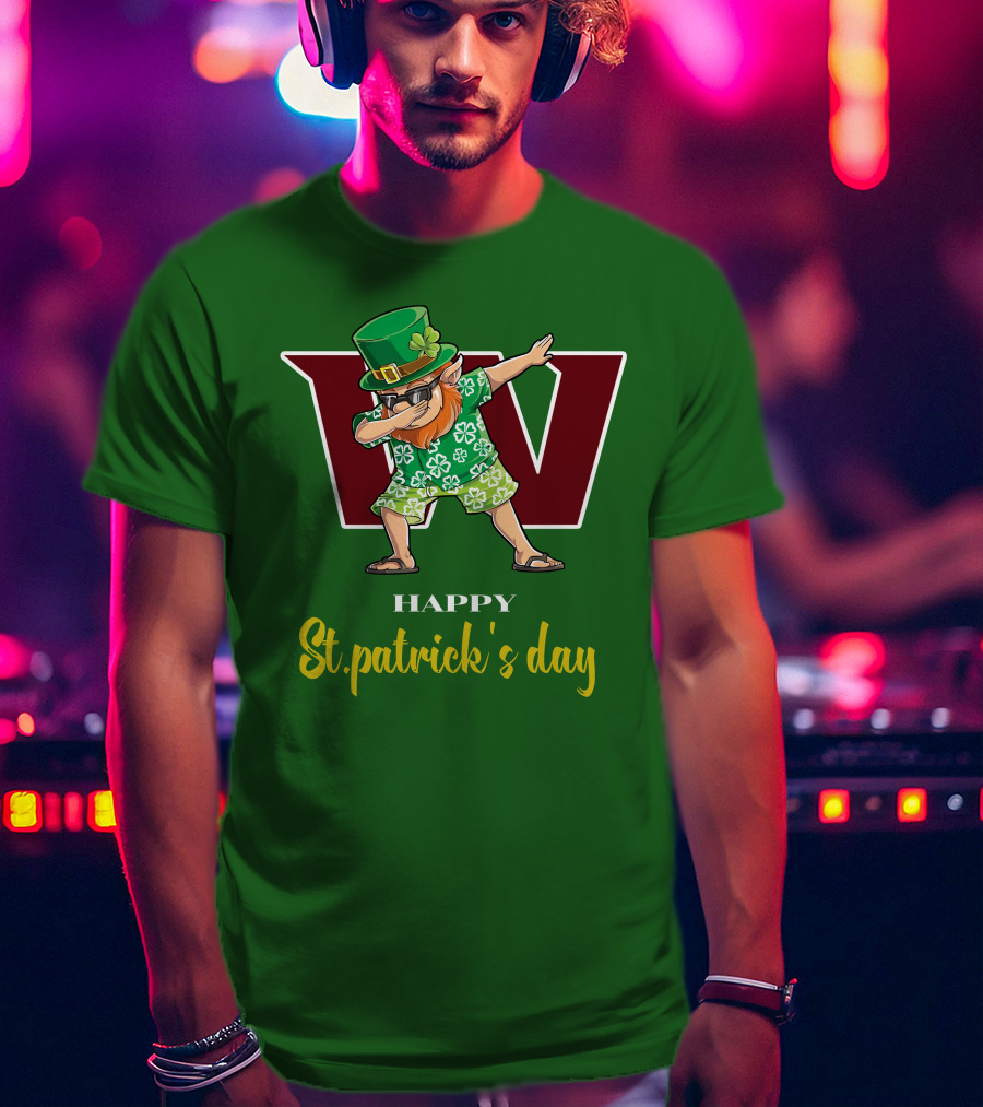 Happy St. Patrick's Day Washington Football Team Dabbing Leprechaun T-Shirt