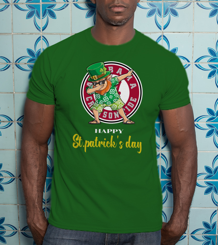 Alabama Crimson Tide St Patrick's Day Happy Dabbing Leprechaun T-Shirt