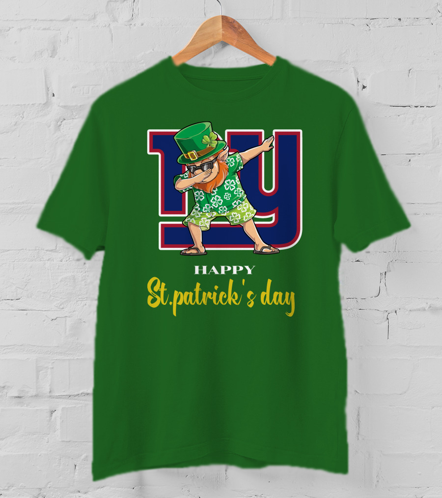 Happy St. Patrick's Day New York Giants Dabbing Leprechaun T-Shirt