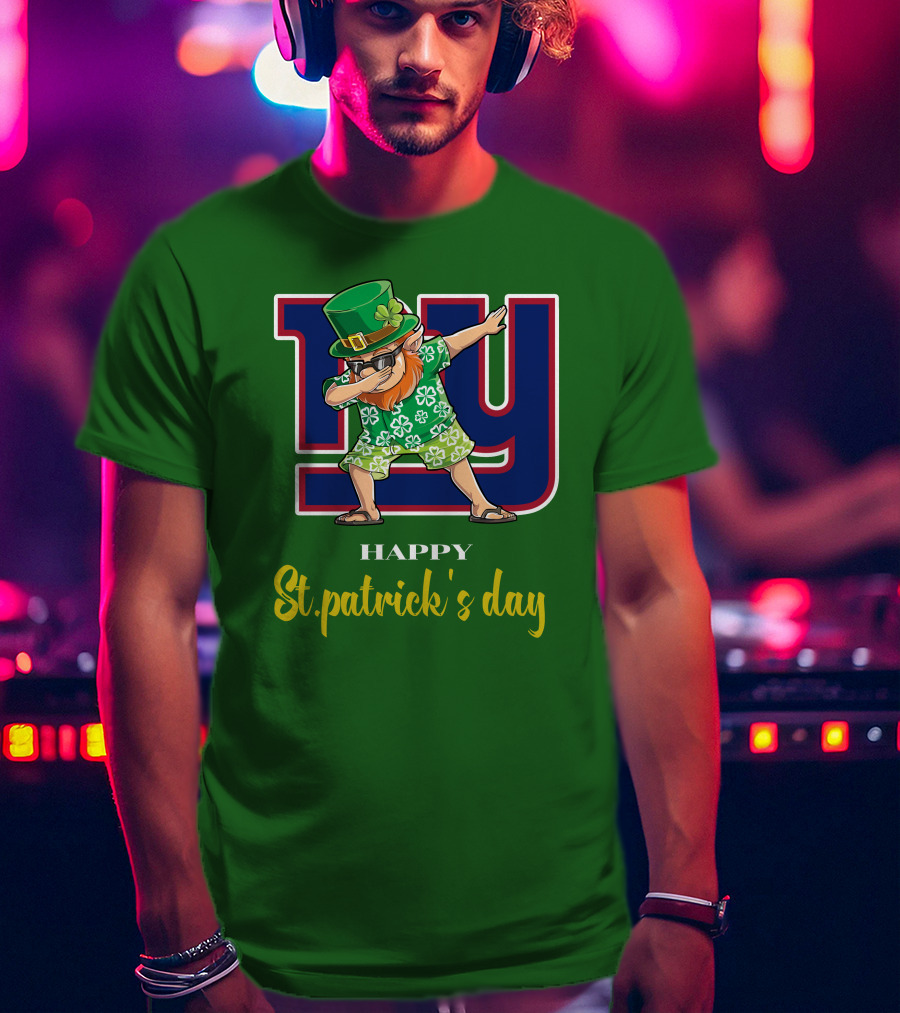 Happy St. Patrick's Day New York Giants Dabbing Leprechaun T-Shirt