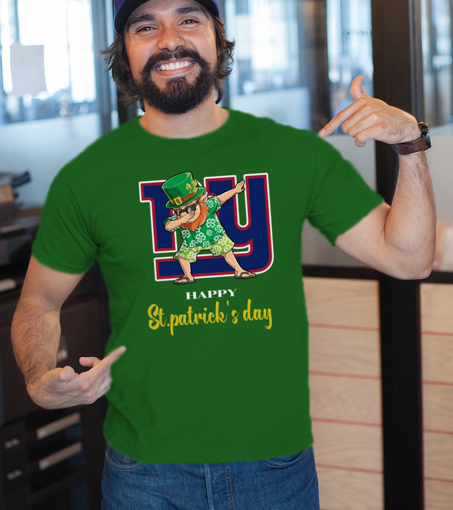 Happy St. Patrick's Day New York Giants Dabbing Leprechaun T-Shirt