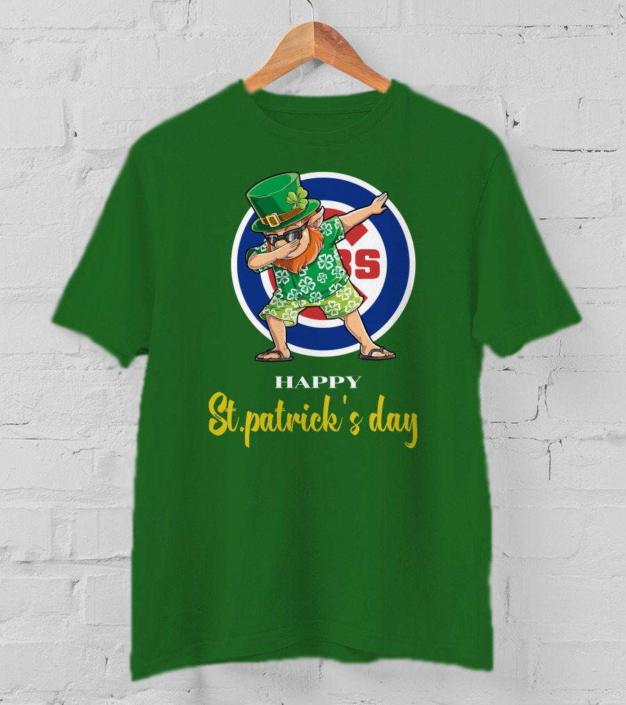 Happy St. Patrick's Day Chicago Cubs Dabbing Leprechaun T-Shirt