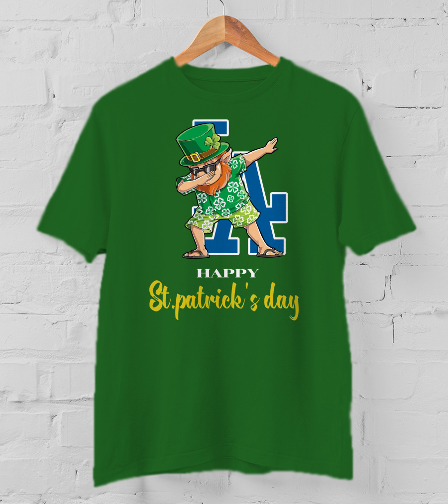 Happy St. Patrick's Day Los Angeles Dodgers Dabbing Leprechaun T-Shirt